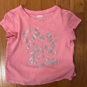 Pink toddler girls t shirt “this girl can” graphic Old Navy tee